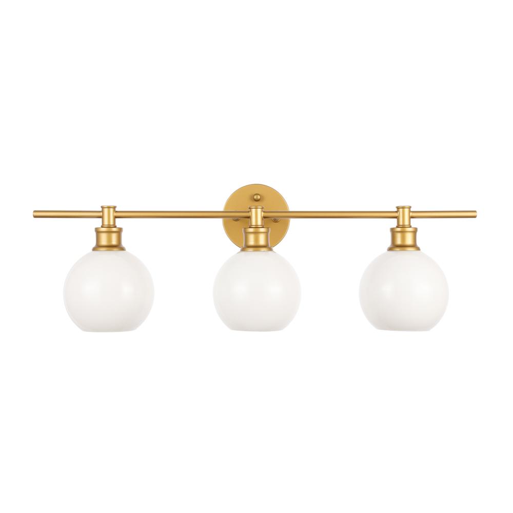 Collier 3 light Brass and Frosted white glass Wall sconce. Picture 10