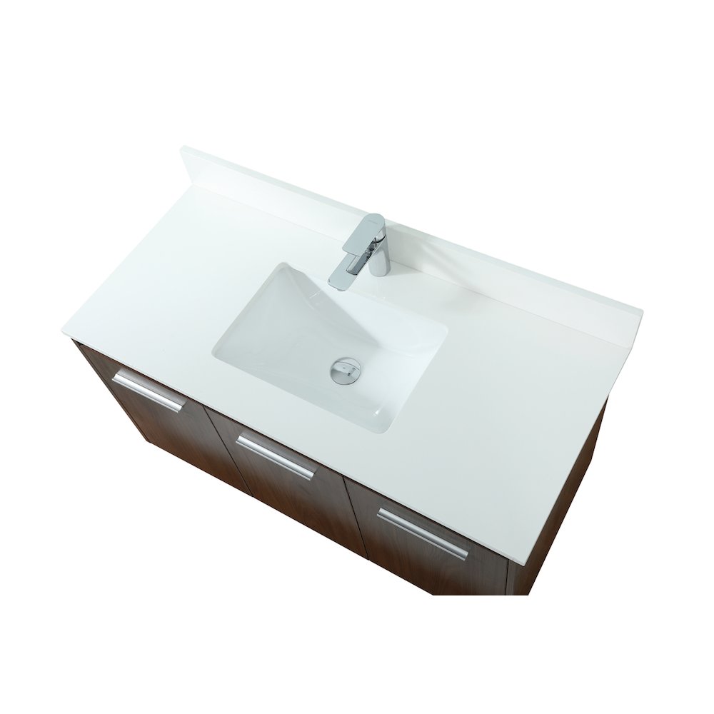40 Inch Single Bathroom Vanity In Walnut With Backsplash. Picture 11