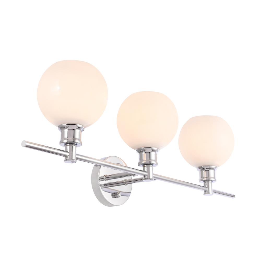 Collier 3 light Chrome and Frosted white glass Wall sconce. Picture 7