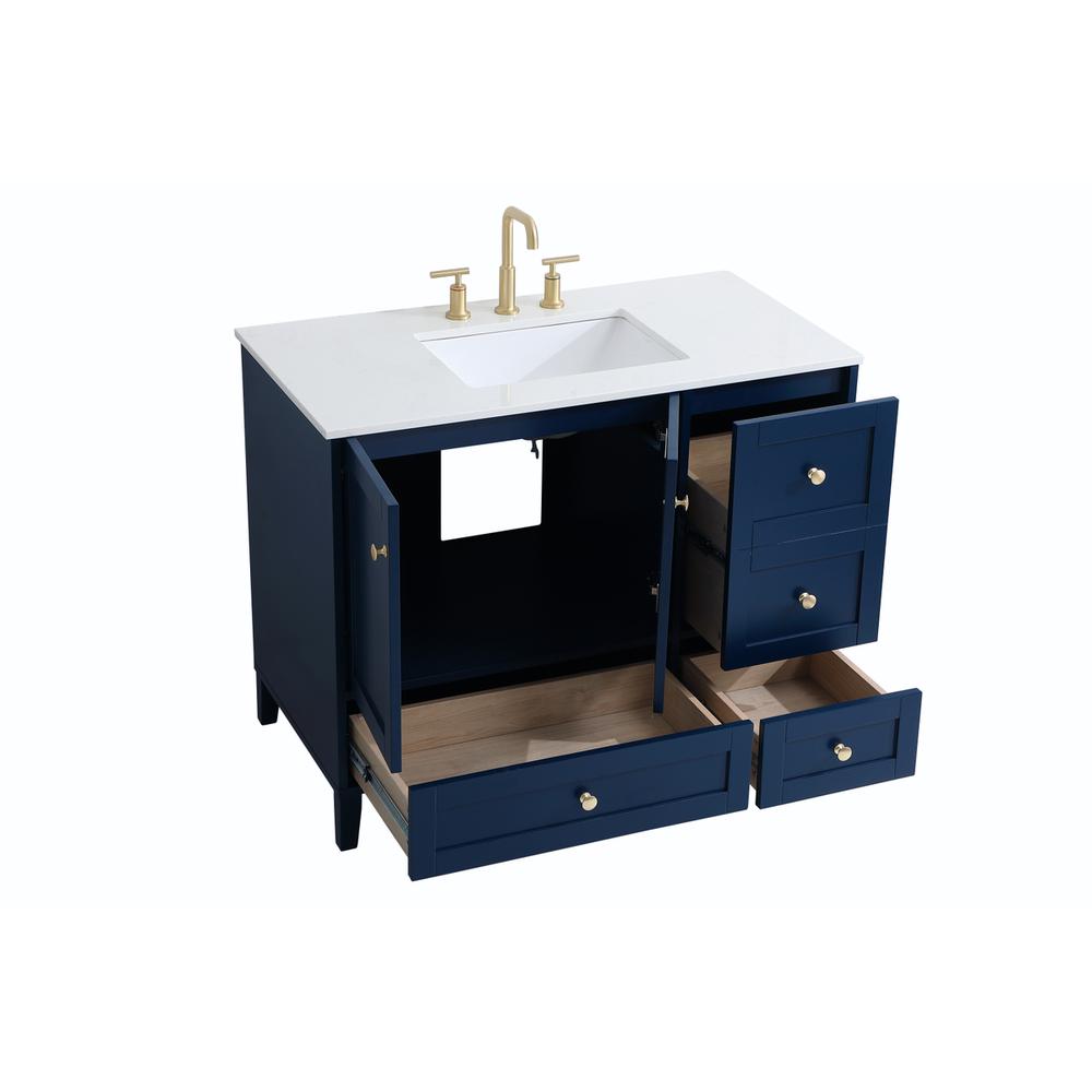 42 inch Single Bathroom Vanity in Blue. Picture 8