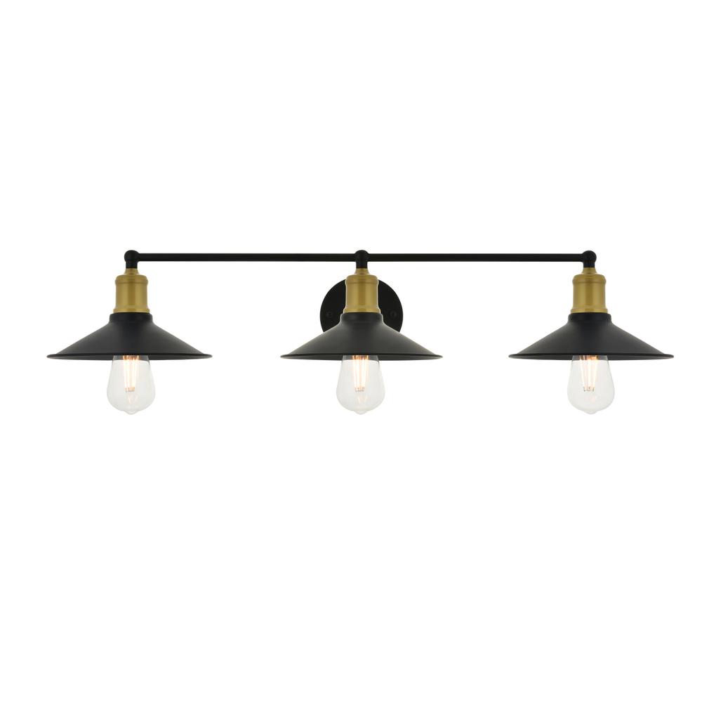 Etude 3 light brass and black Wall Sconce. Picture 1
