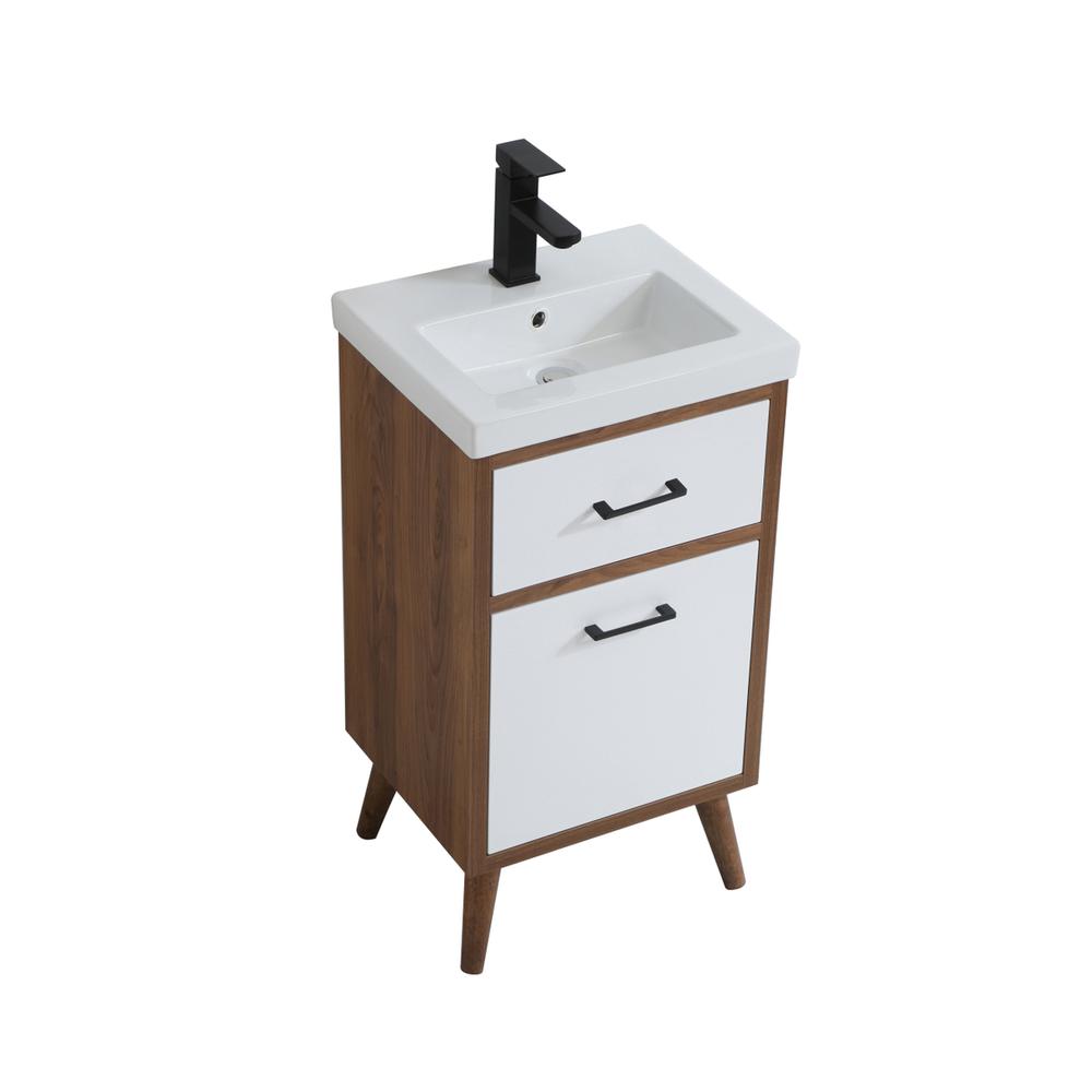 18 inch bathroom vanity in matte white. Picture 7