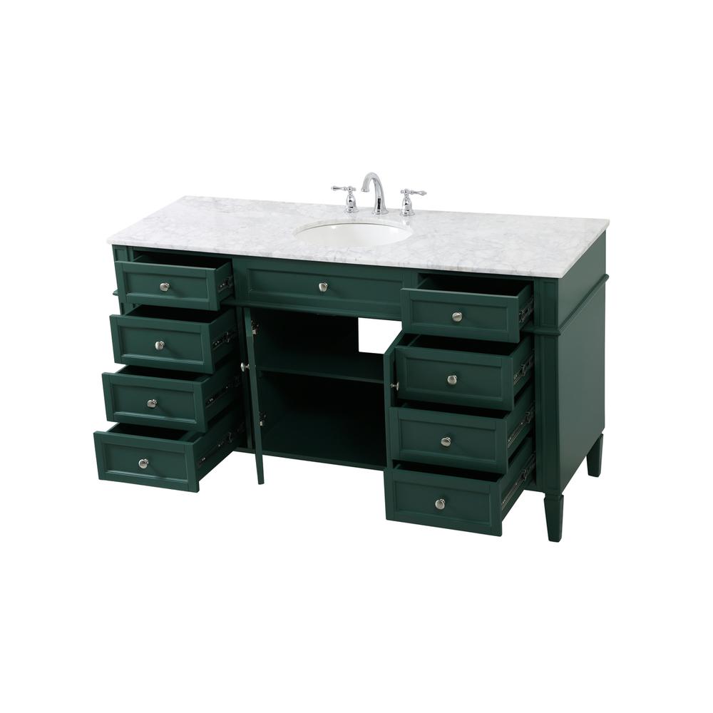 60 inch Single bathroom vanity in green. Picture 9