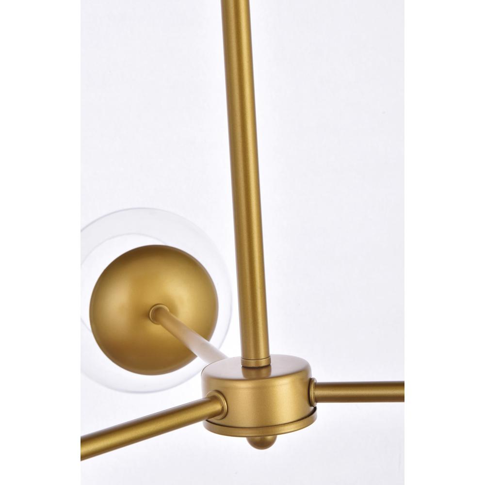 Briggs 32 inch pendant in brass with clear shade. Picture 5