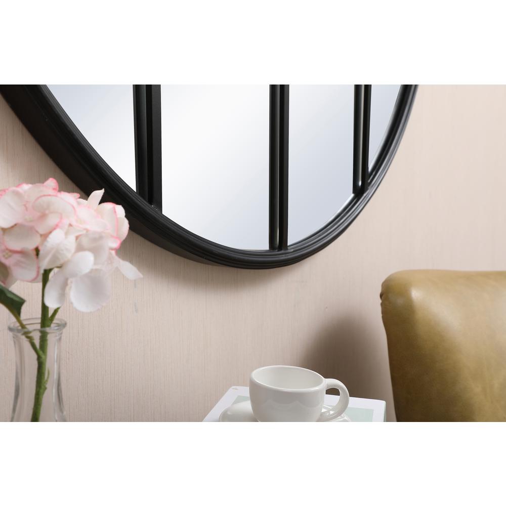 Metal windowpane mirror 36 inch x 36 inch in Black. Picture 4