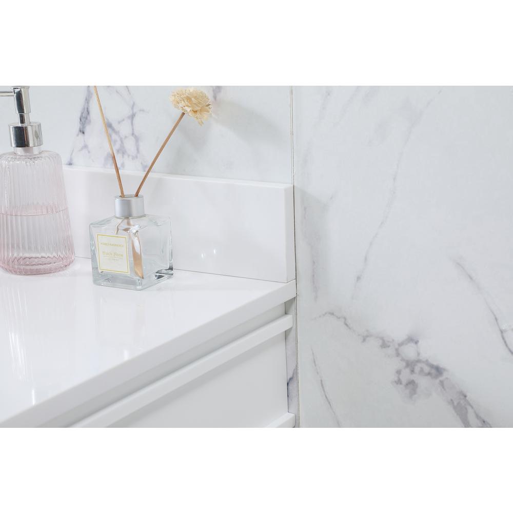 48 inch Single bathroom vanity in white with backsplash. Picture 5
