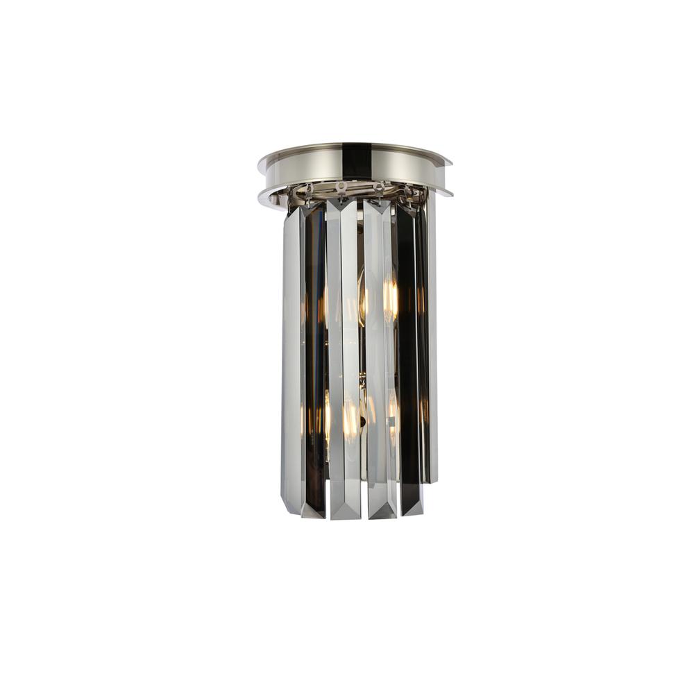 Sydney 2 light polished nickel Wall Sconce Silver Shade (Grey) Royal Cut Crystal. Picture 2