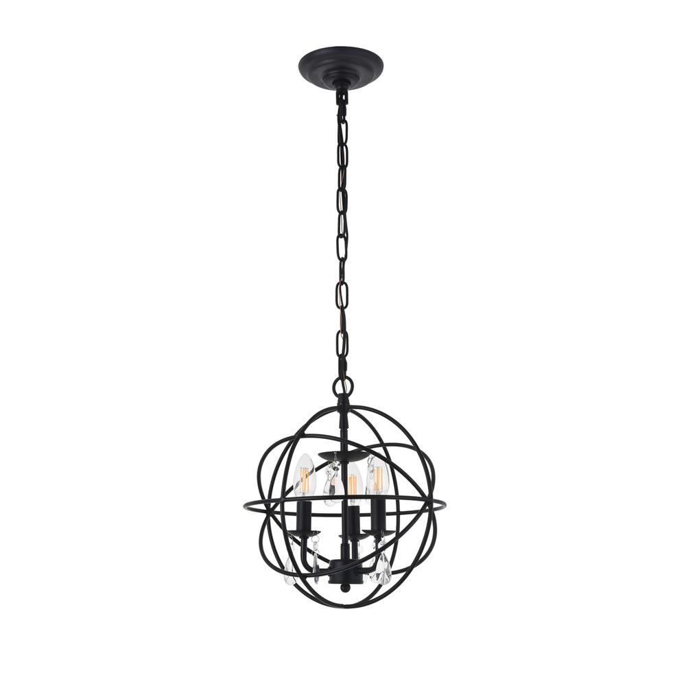 Wallace 3 light Matte Black Pendant. Picture 2