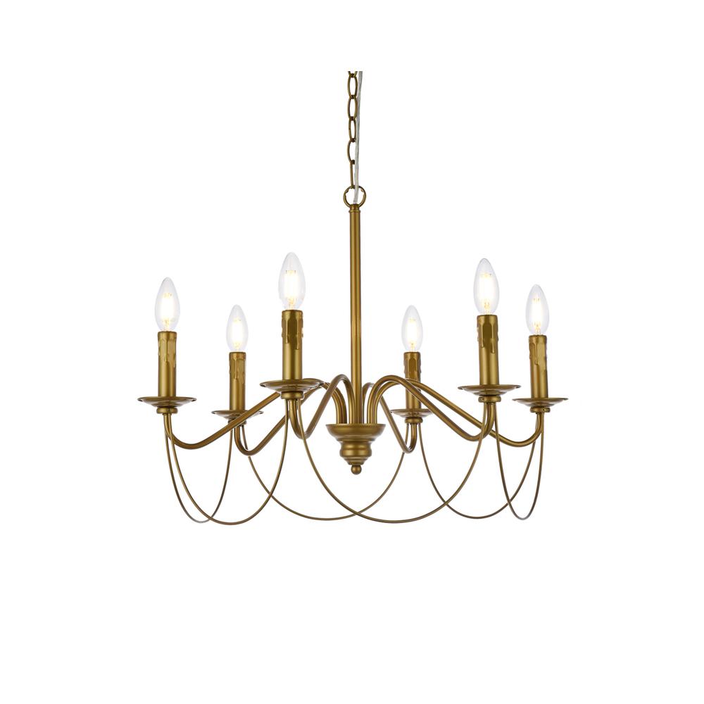 Westley 6 lights pendant in brass. Picture 2