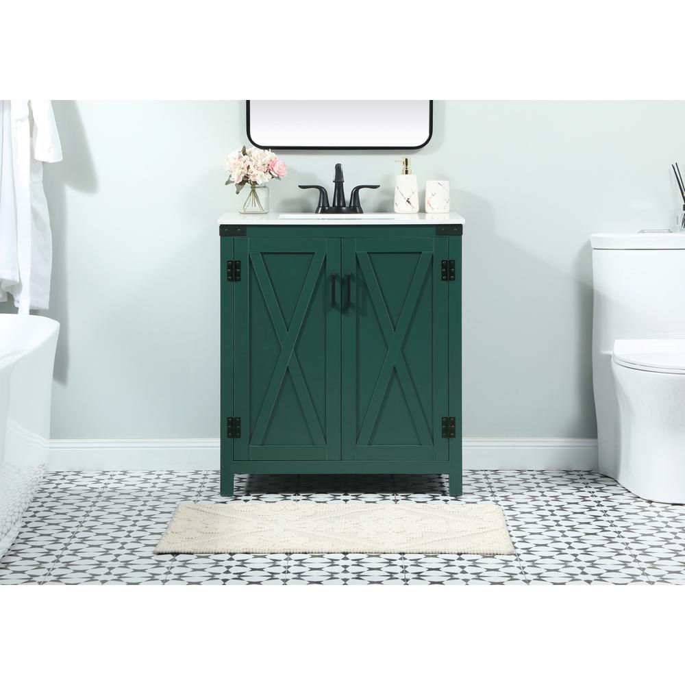 30 inch Single bathroom vanity in green. Picture 14