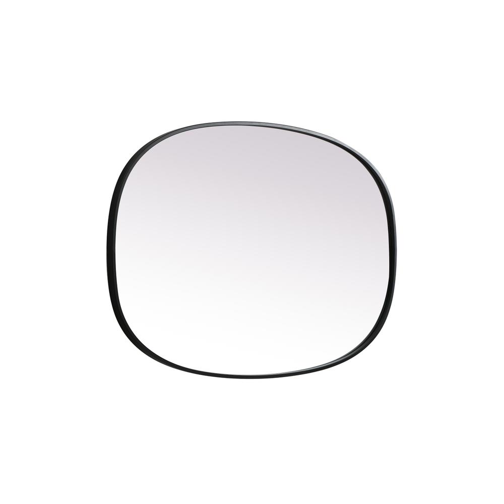 Metal Frame Oval Mirror 27x40 Inch in Black. Picture 9