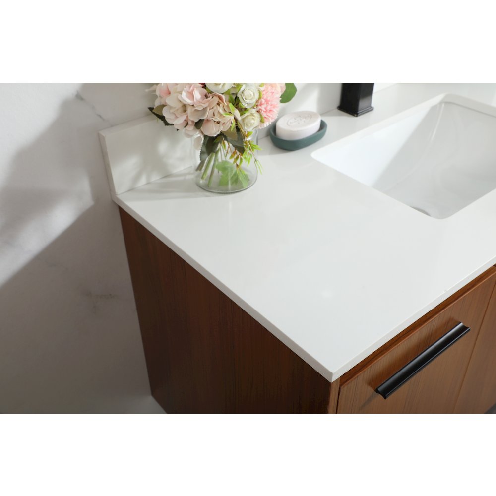 40 Inch Single Bathroom Vanity In Teak With Backsplash. Picture 6