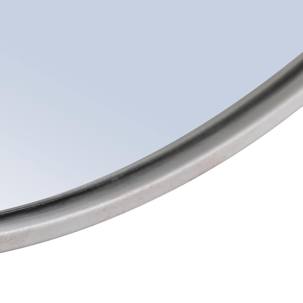 Metal frame Round Mirror 32 inch Silver finish. Picture 6