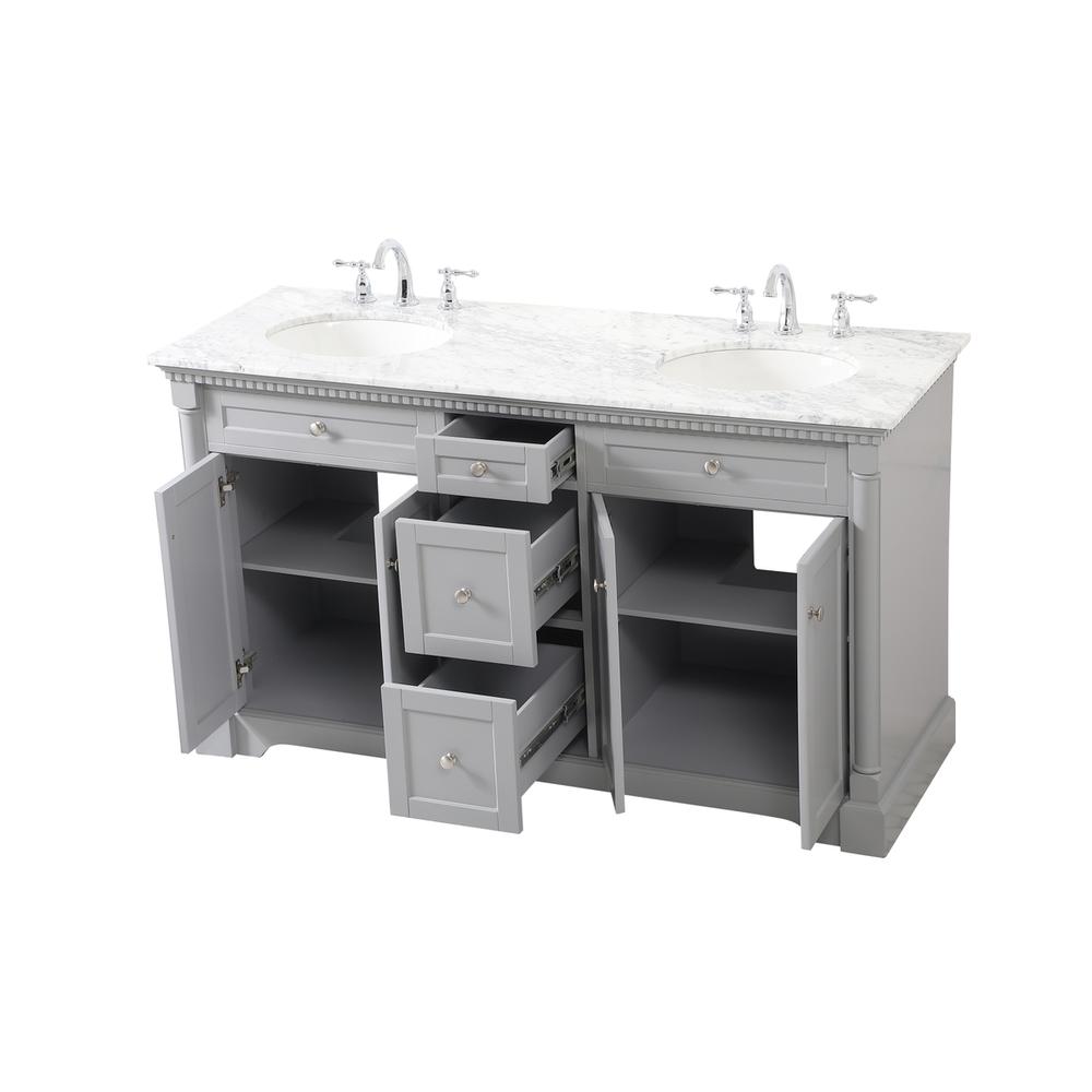 60 inch double bathroom vanity in Grey. Picture 9