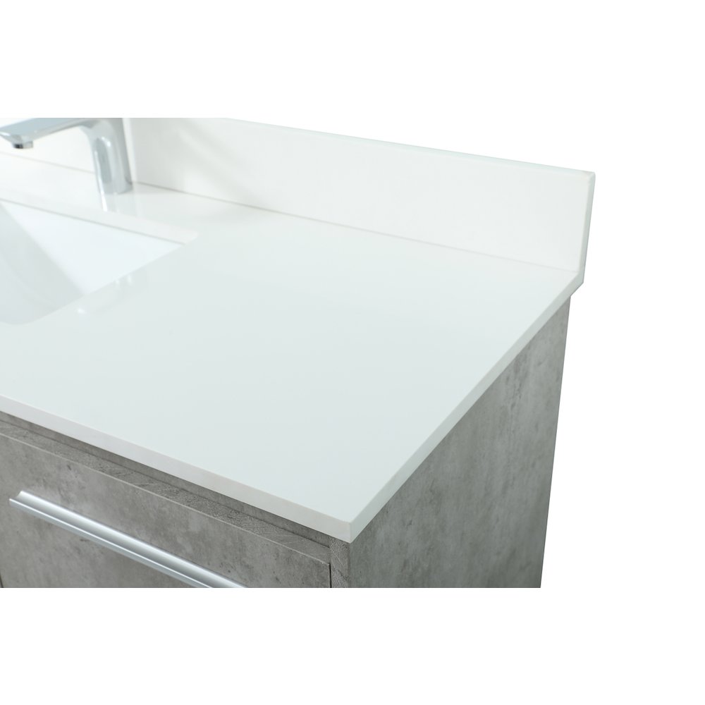 48 Inch Single Bathroom Vanity In Concrete Grey With Backsplash. Picture 12