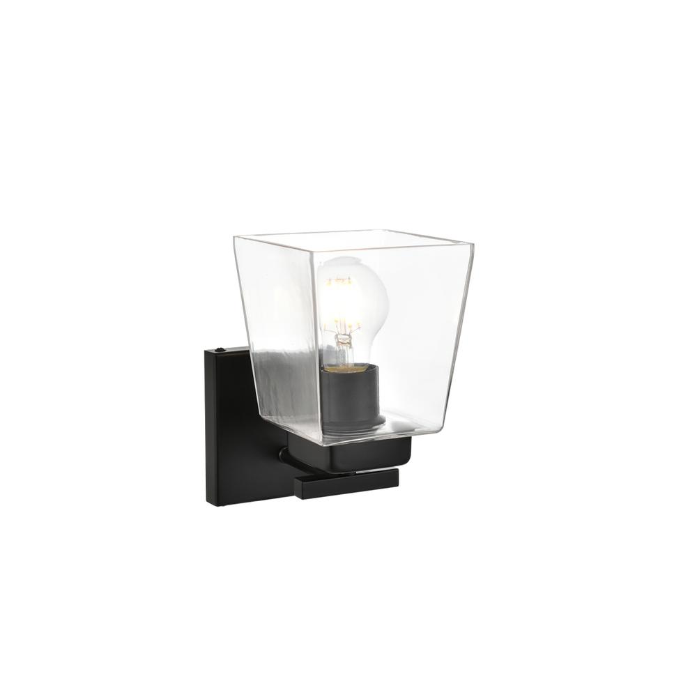 Merrick 1 light Black and Clear Bath Sconce. Picture 3