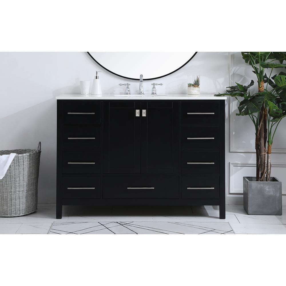 48 inch Single Bathroom Vanity in Black. Picture 14