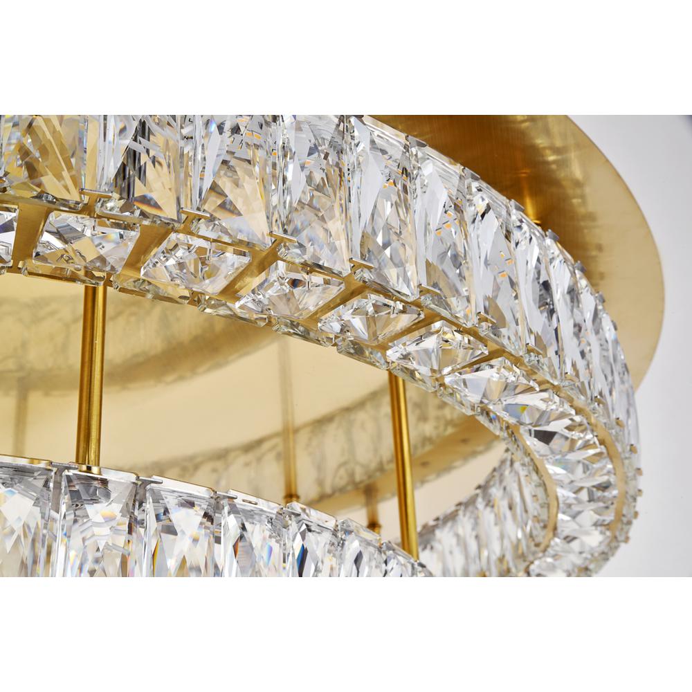 Monroe LED light Gold Flush Mount Clear Royal Cut Crystal. Picture 4