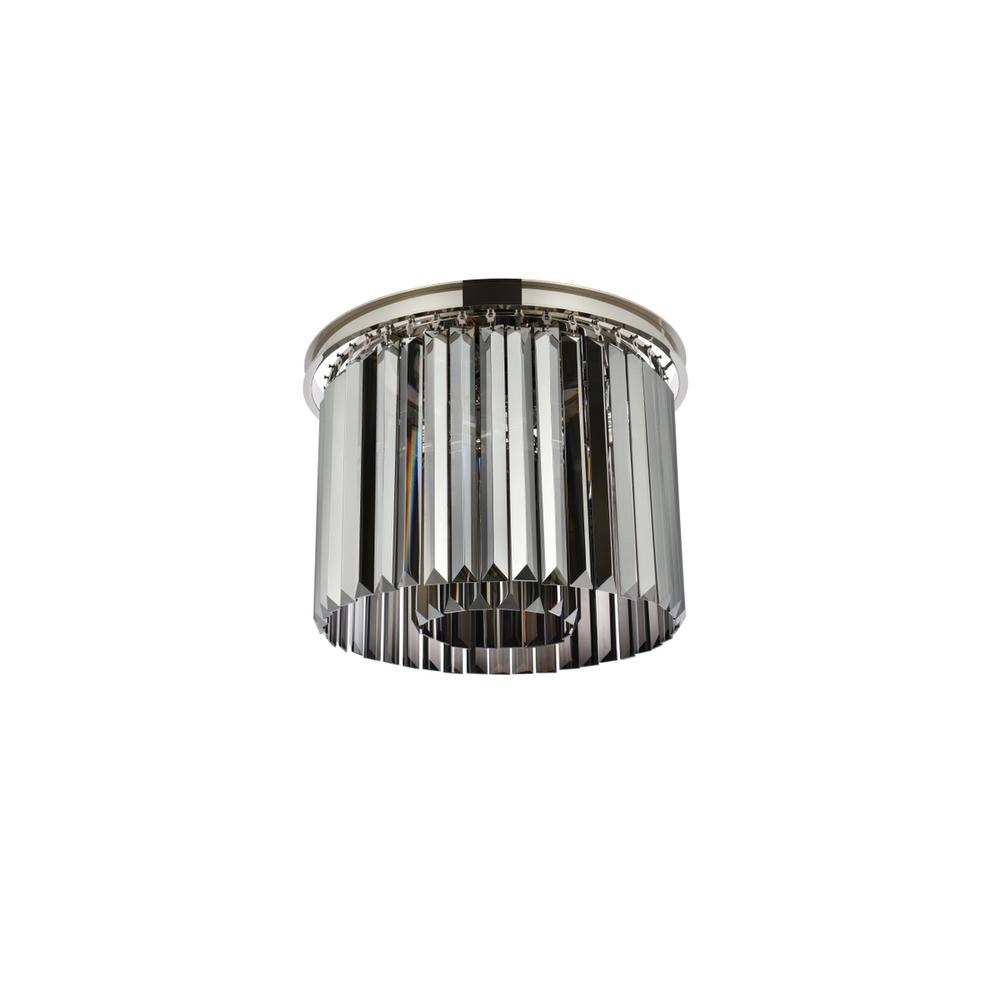 Sydney 6 light polished nickel Flush Mount Silver Shade (Grey) Royal Cut Crystal. Picture 6