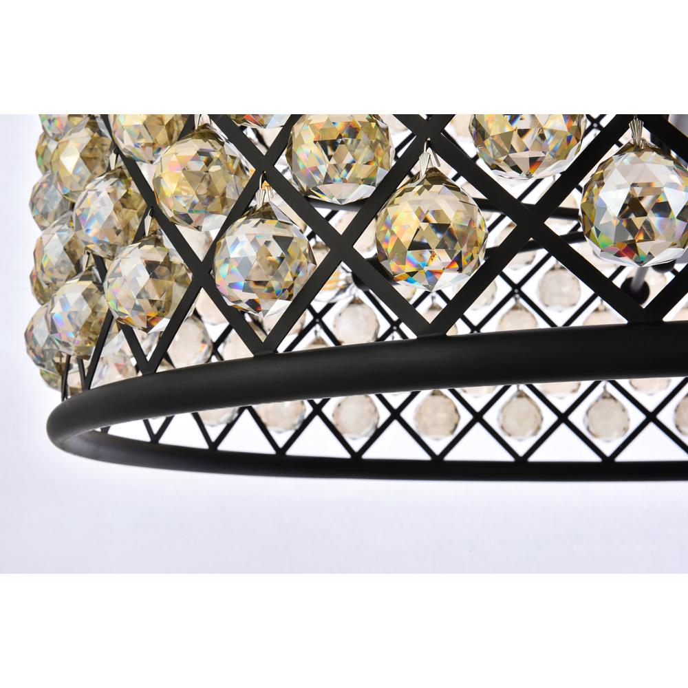 Madison 12 light Matte Black Chandelier Golden Teak (Smoky) Royal Cut Crystal. Picture 3