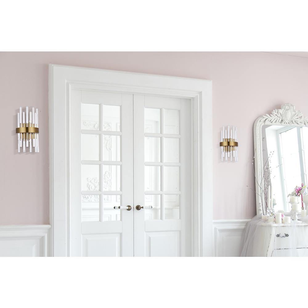 Dallas 2 light Gold and Clear Wall Sconce Clear Royal Cut Crystal. Picture 6