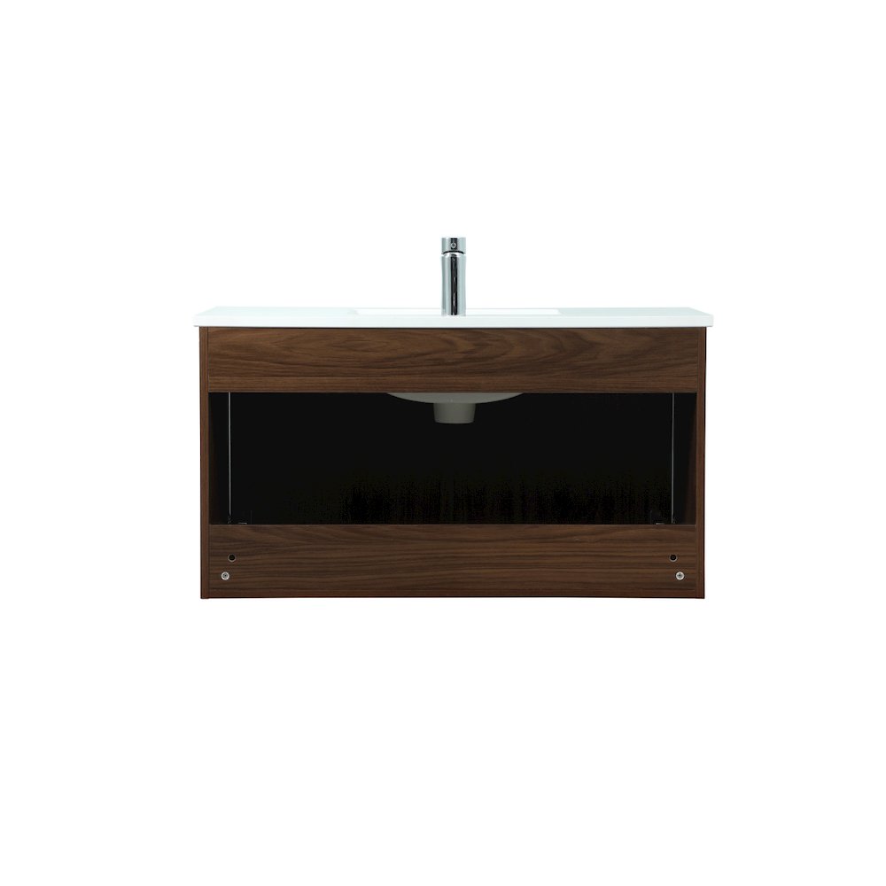 36 Inch Single Bathroom Vanity In Walnut. Picture 16