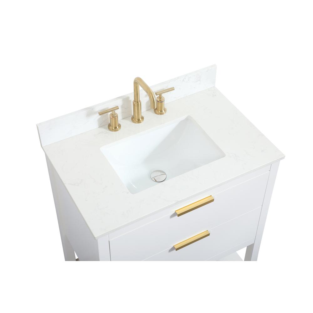 30 inch Single bathroom vanity in white with backsplash. Picture 10