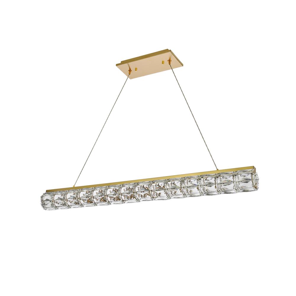 Valetta 42 inch LED linear pendant in gold. Picture 6