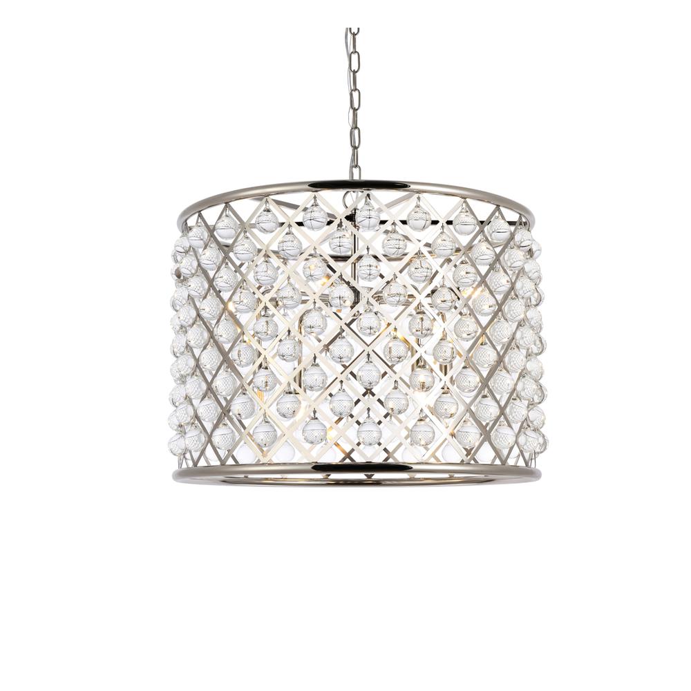 Madison 8 light polished nickel Chandelier Clear Royal Cut Crystal. Picture 2