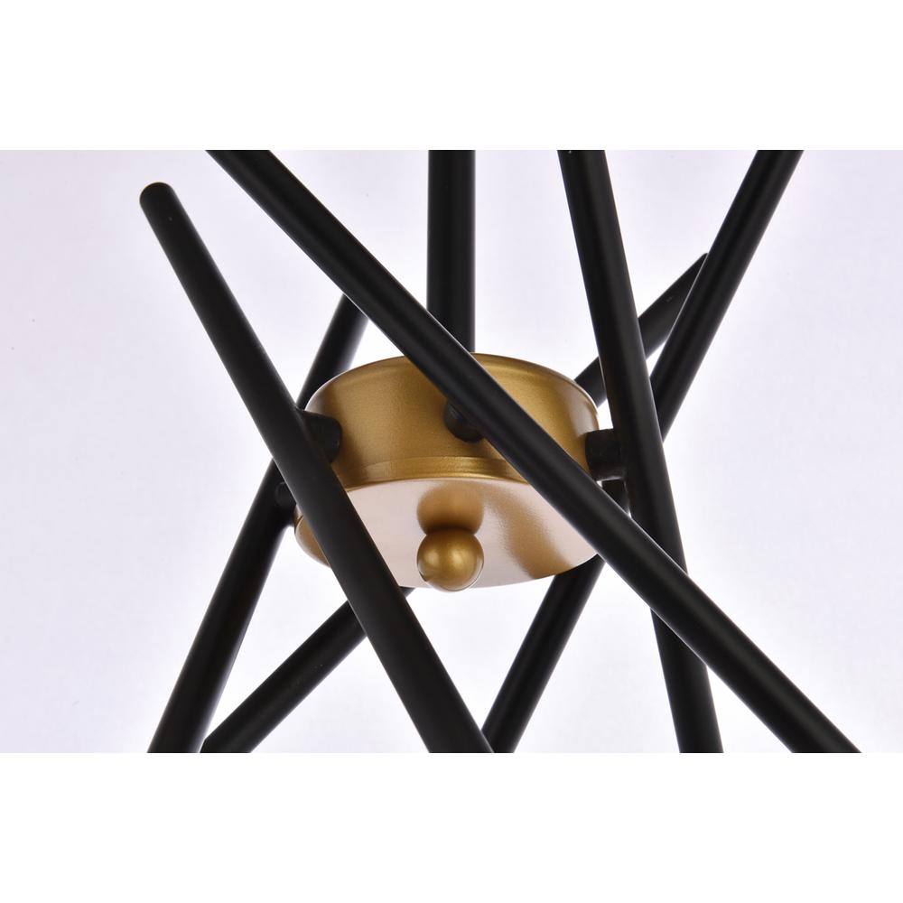Lucca 23 inch pendant in black and brass. Picture 4