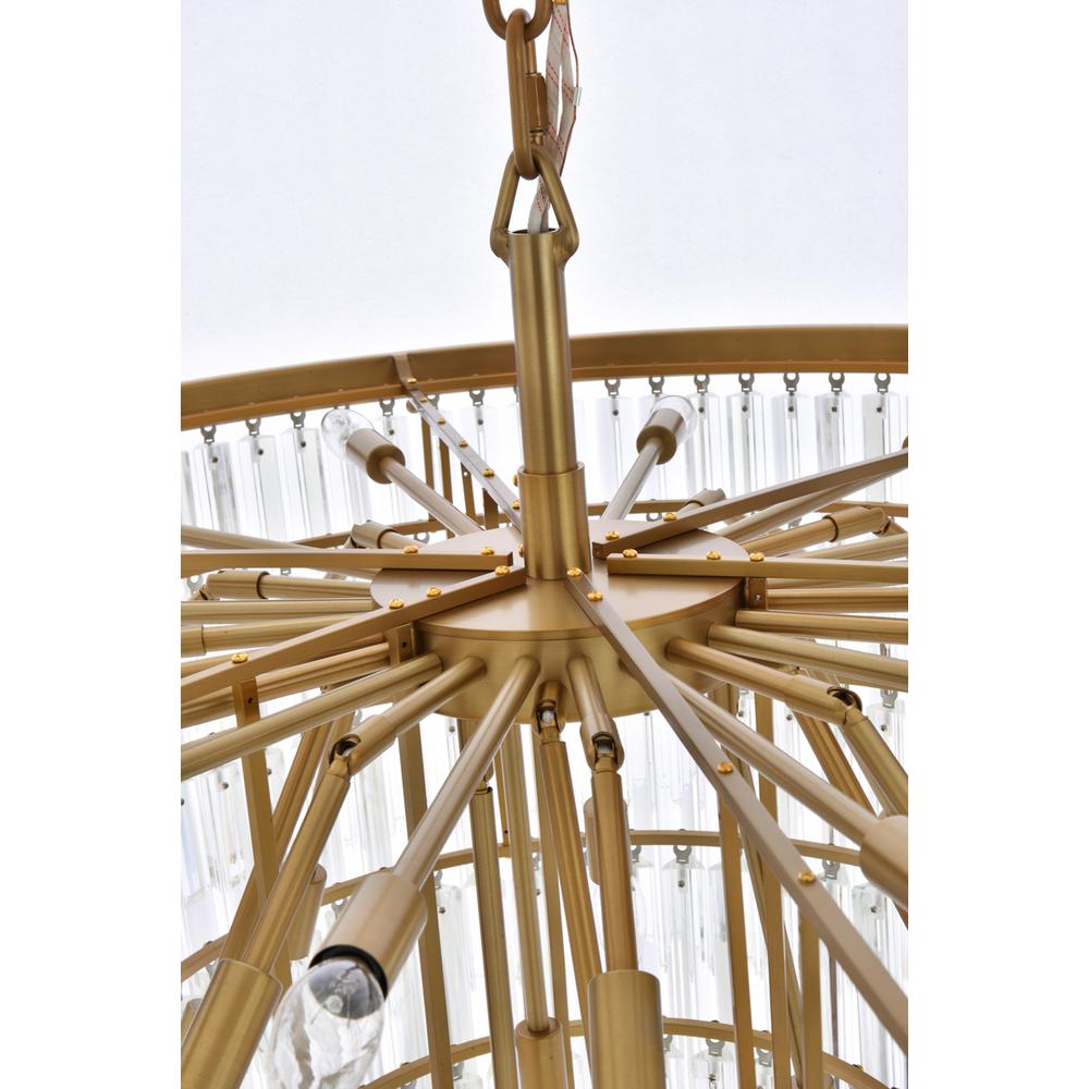 Sydney 44 inch round crystal chandelier in satin gold. Picture 4