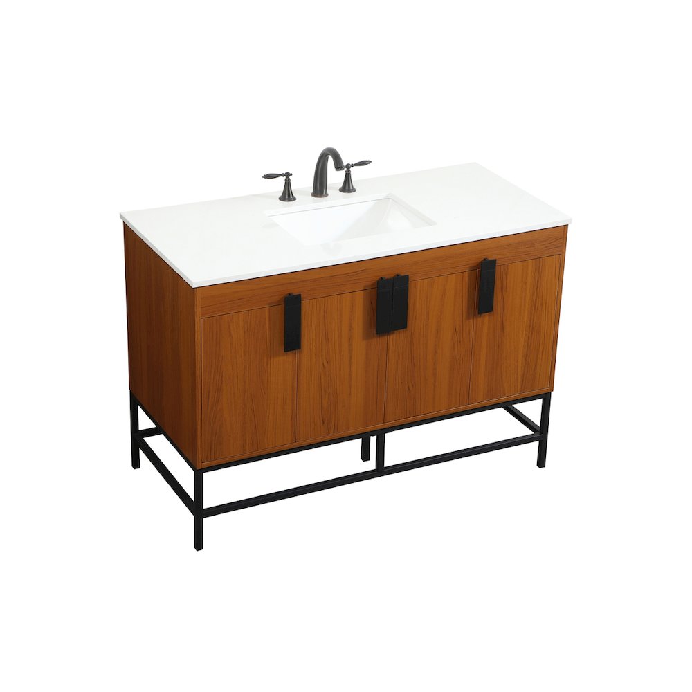 48 Inch Single Bathroom Vanity In Teak. Picture 9