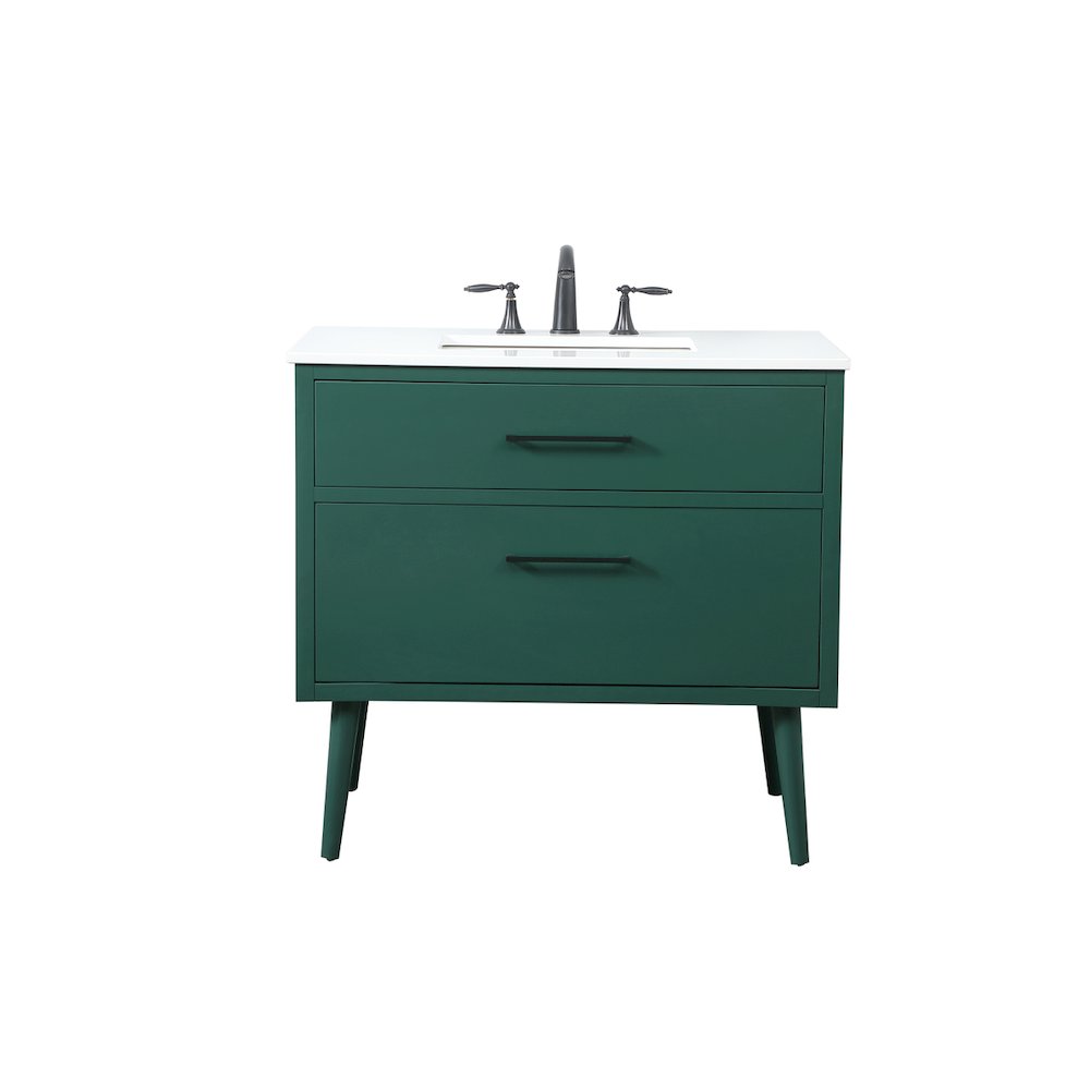 36 Inch Bathroom Vanity In Green. Picture 1