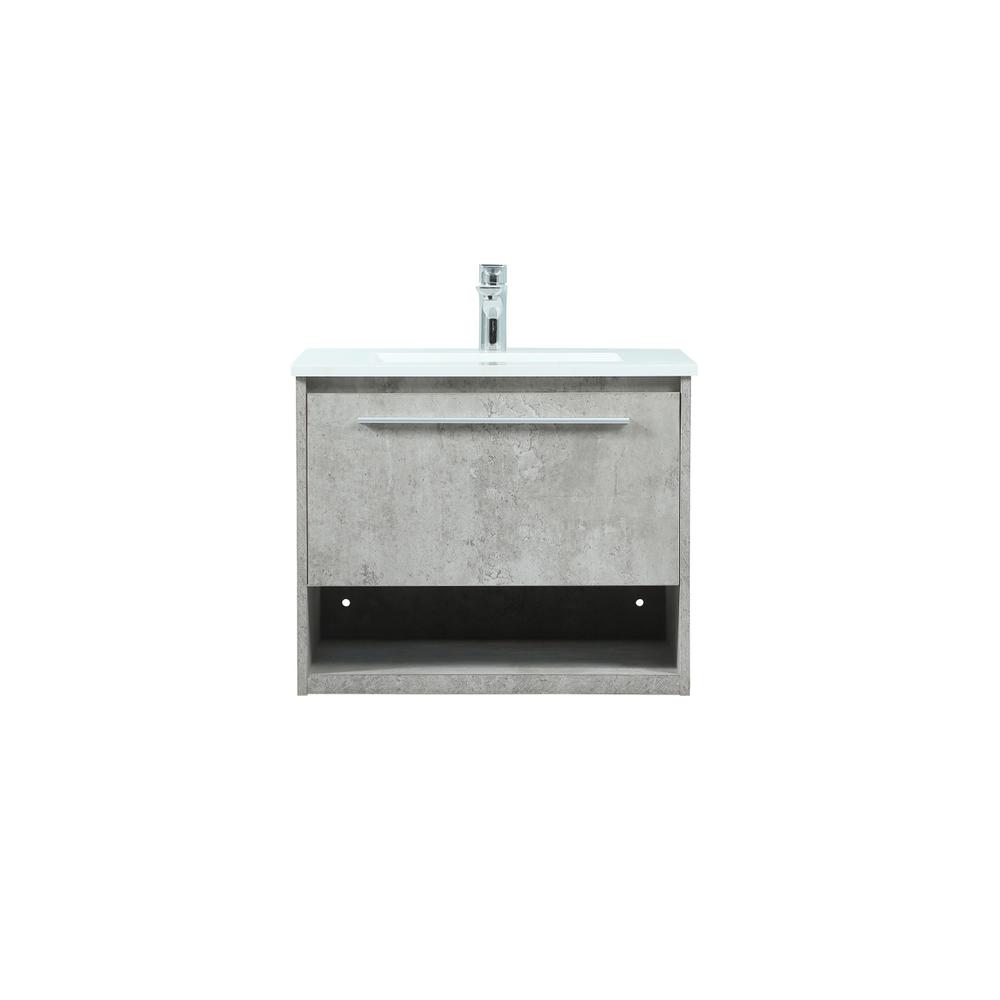24 inch Single bathroom vanity in concrete grey. Picture 1