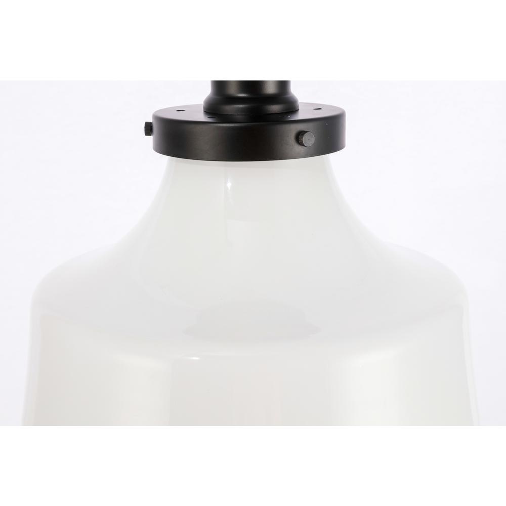 Lyle 1 light Black and frosted white glass Flush mount. Picture 9