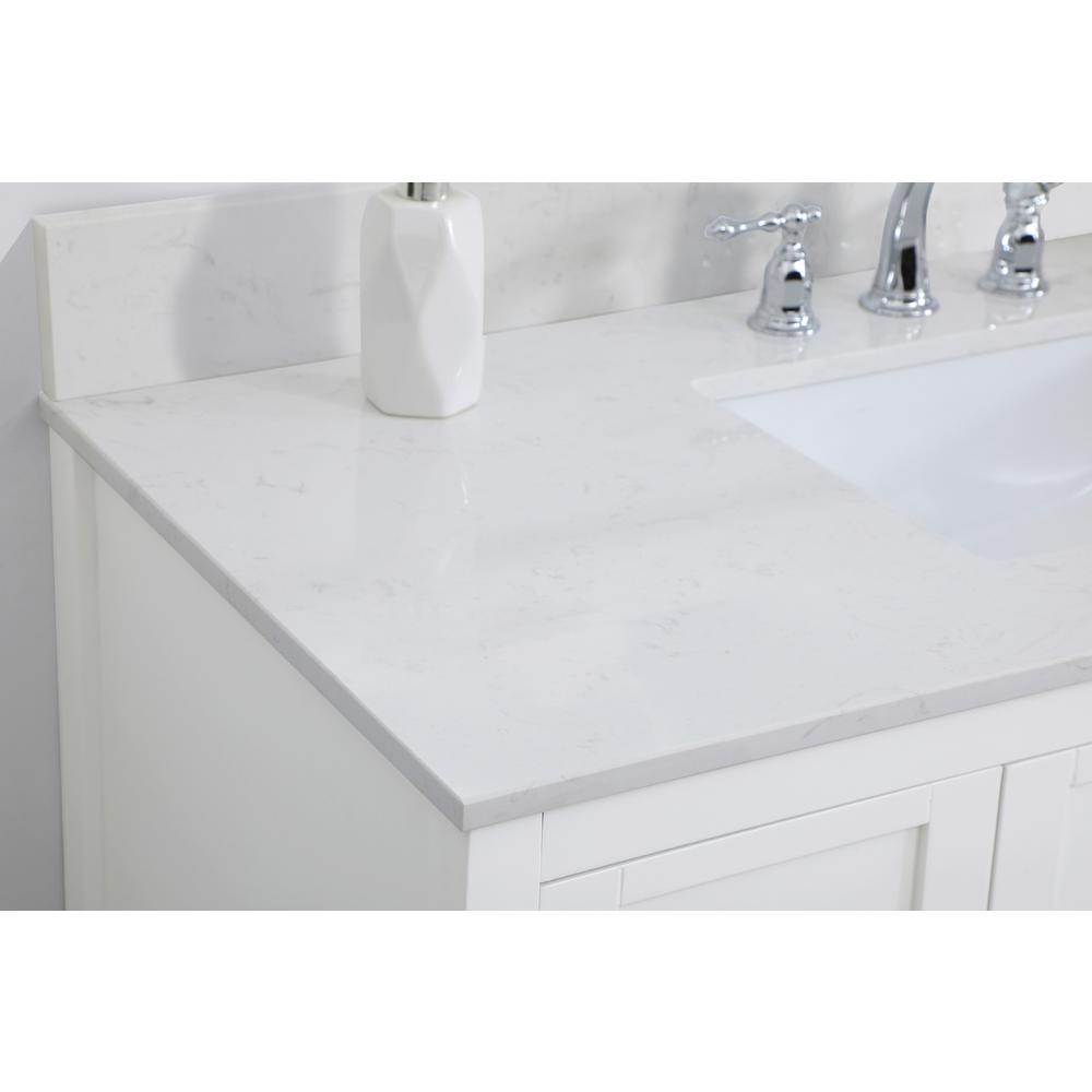 48 inch Single Bathroom Vanity in White with Backsplash. Picture 5