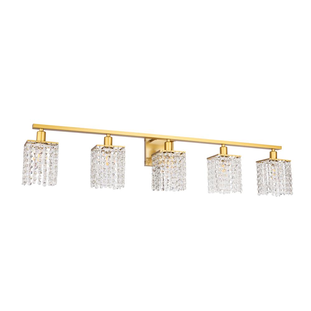 Phineas 5 light Brass and Clear Crystals wall sconce. Picture 4
