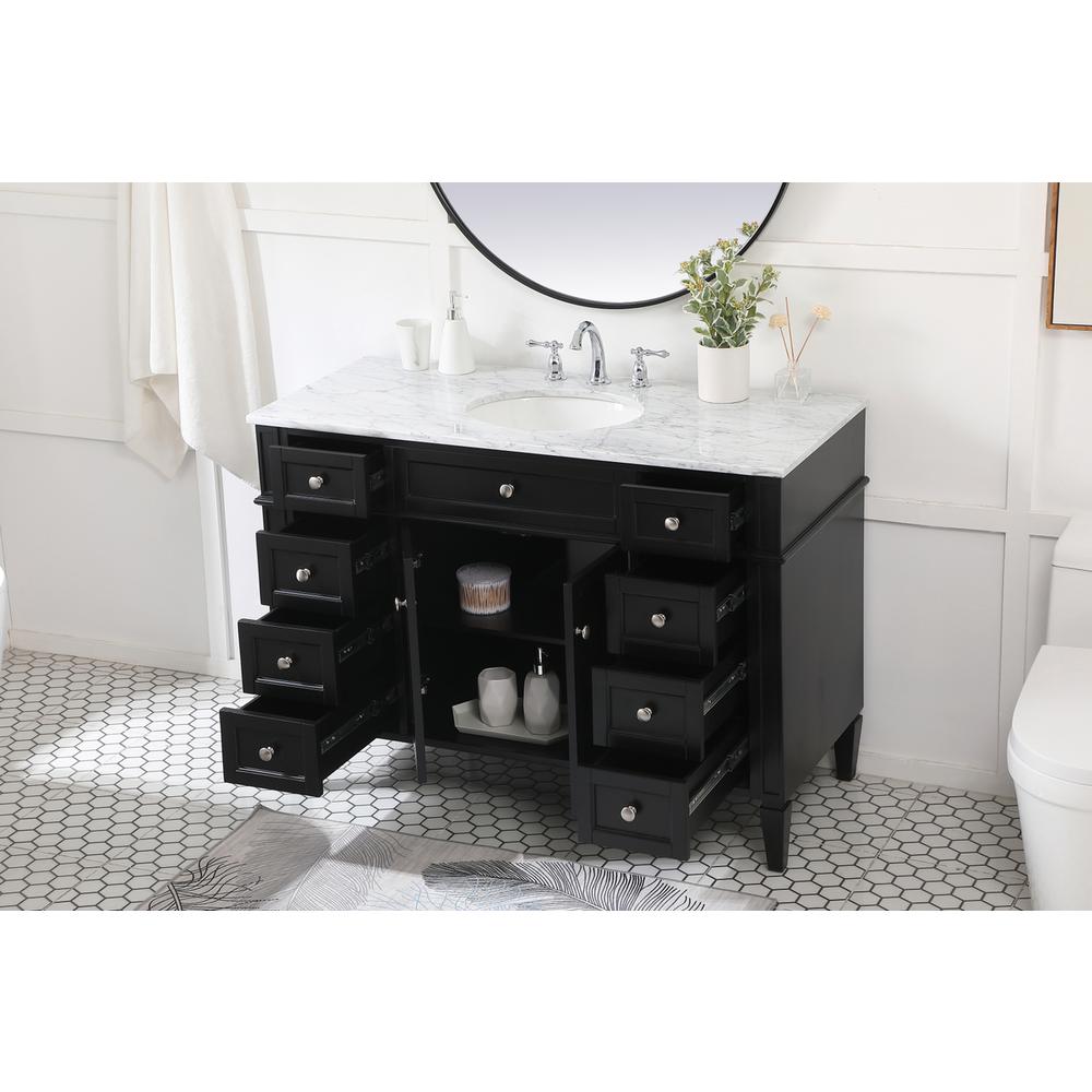 48 inch Single bathroom vanity in Black. Picture 3