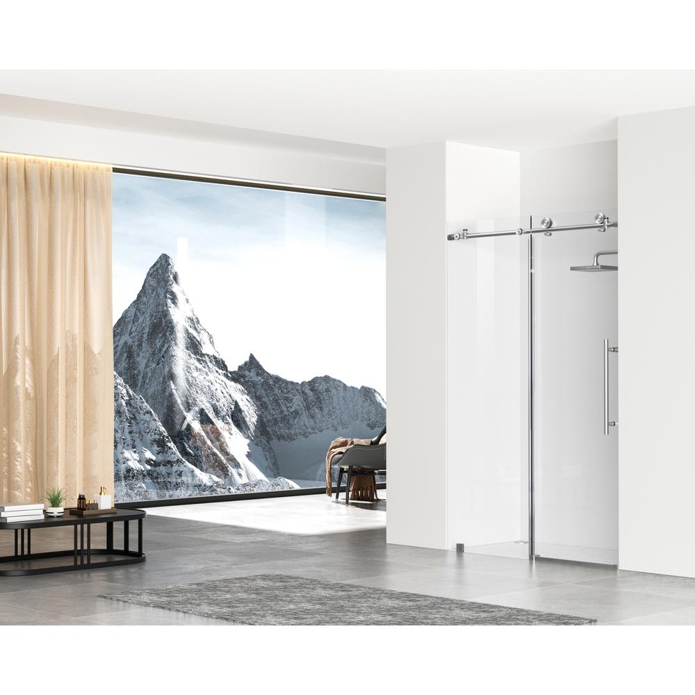 Frameless shower door 48 x 76 Brushed Nickel. Picture 3