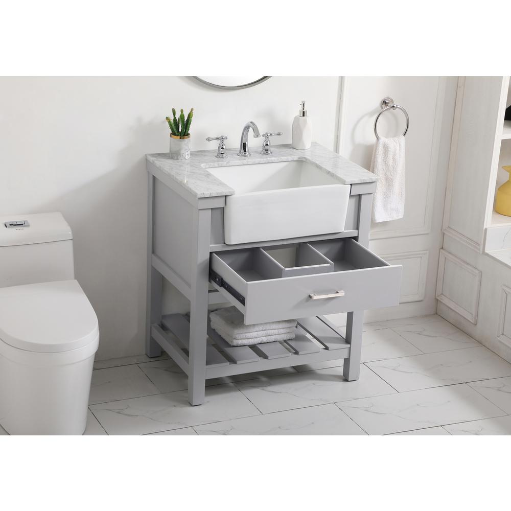 30 inch Single bathroom vanity in grey. Picture 3