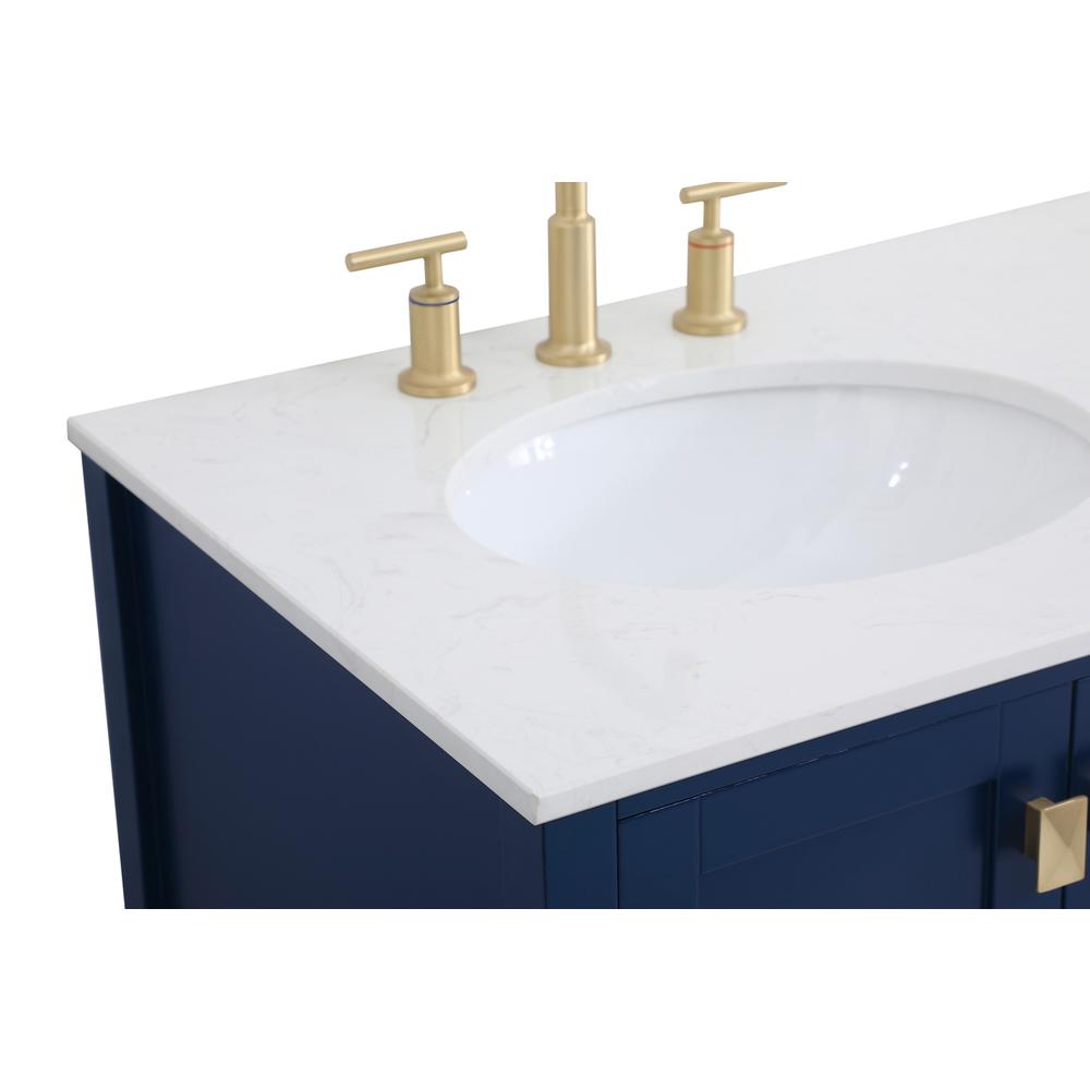 36 inch Single Bathroom Vanity in Blue. Picture 11