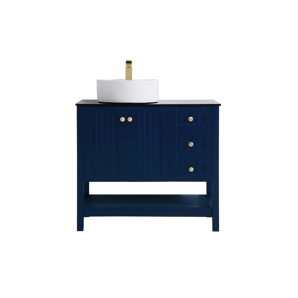 36 Inch Vessel Sink Bathroom Vanity In Blue. Picture 1