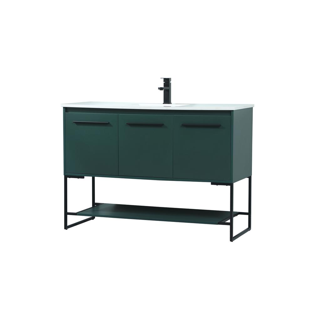 48 inch Single bathroom vanity in green. Picture 7