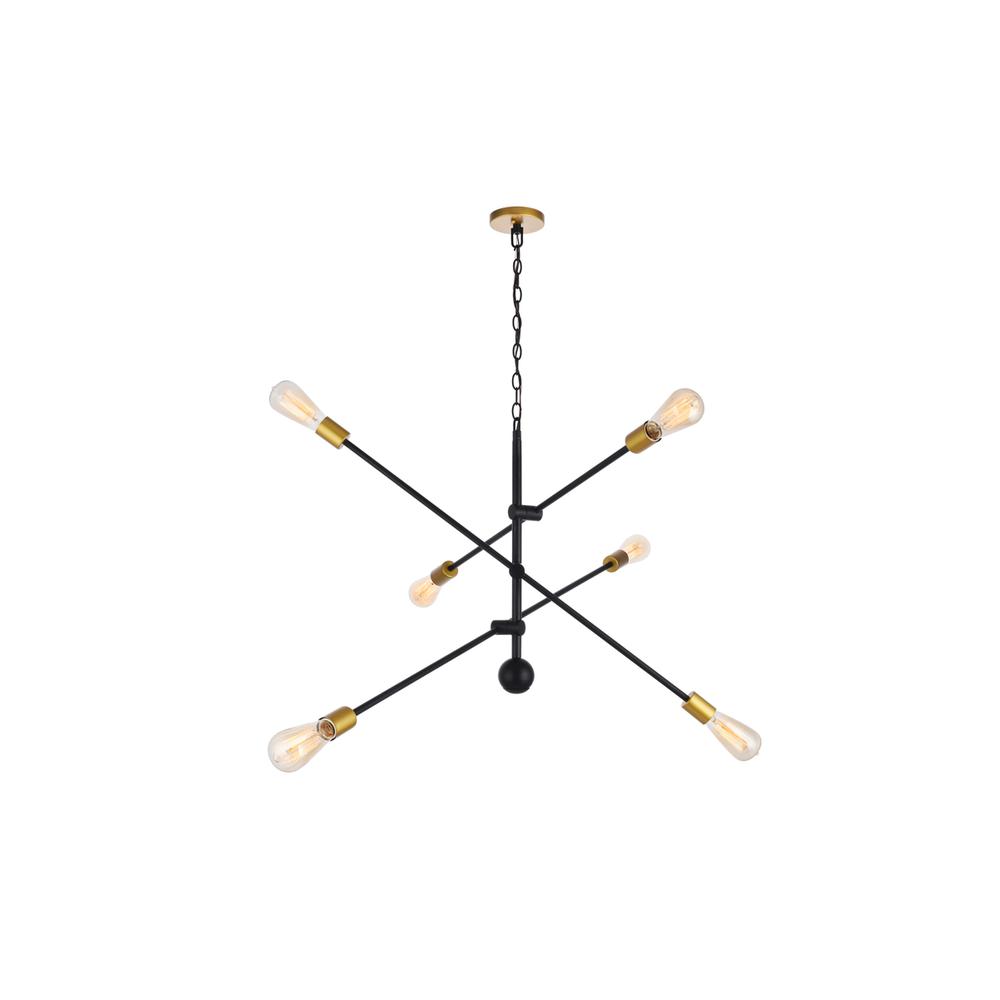 Axel 6 Lights Black Pendant. Picture 1