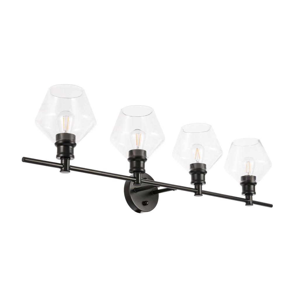 Gene 4 light Black and Clear glass Wall sconce. Picture 8