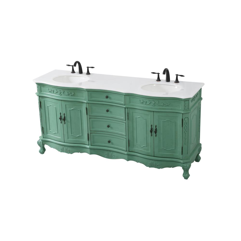 72 inch double Bathroom vanity in vintage mint. Picture 8