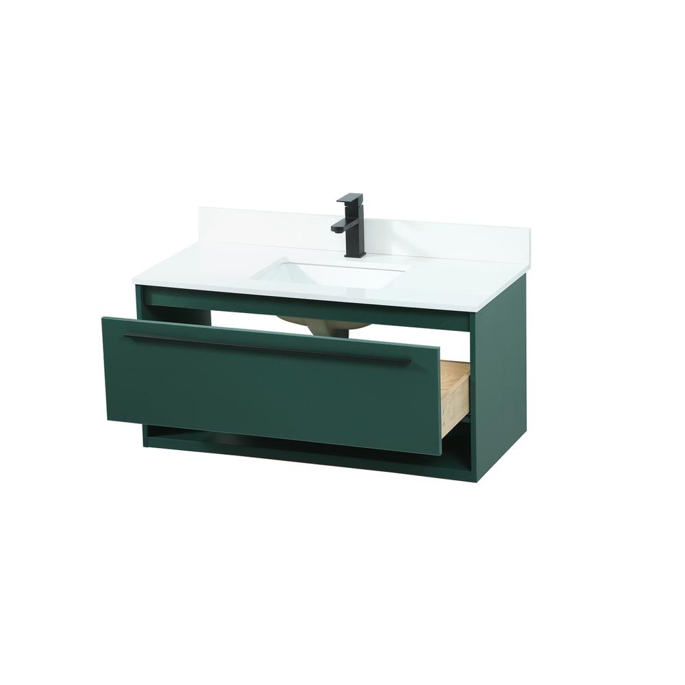 40 inch Single bathroom vanity in green with backsplash. Picture 9