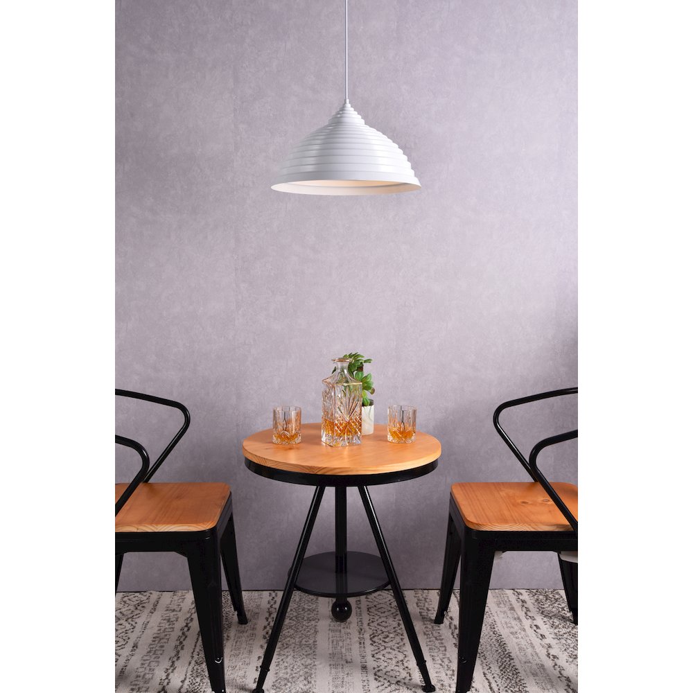 Circa 1 Light White Pendant. Picture 2