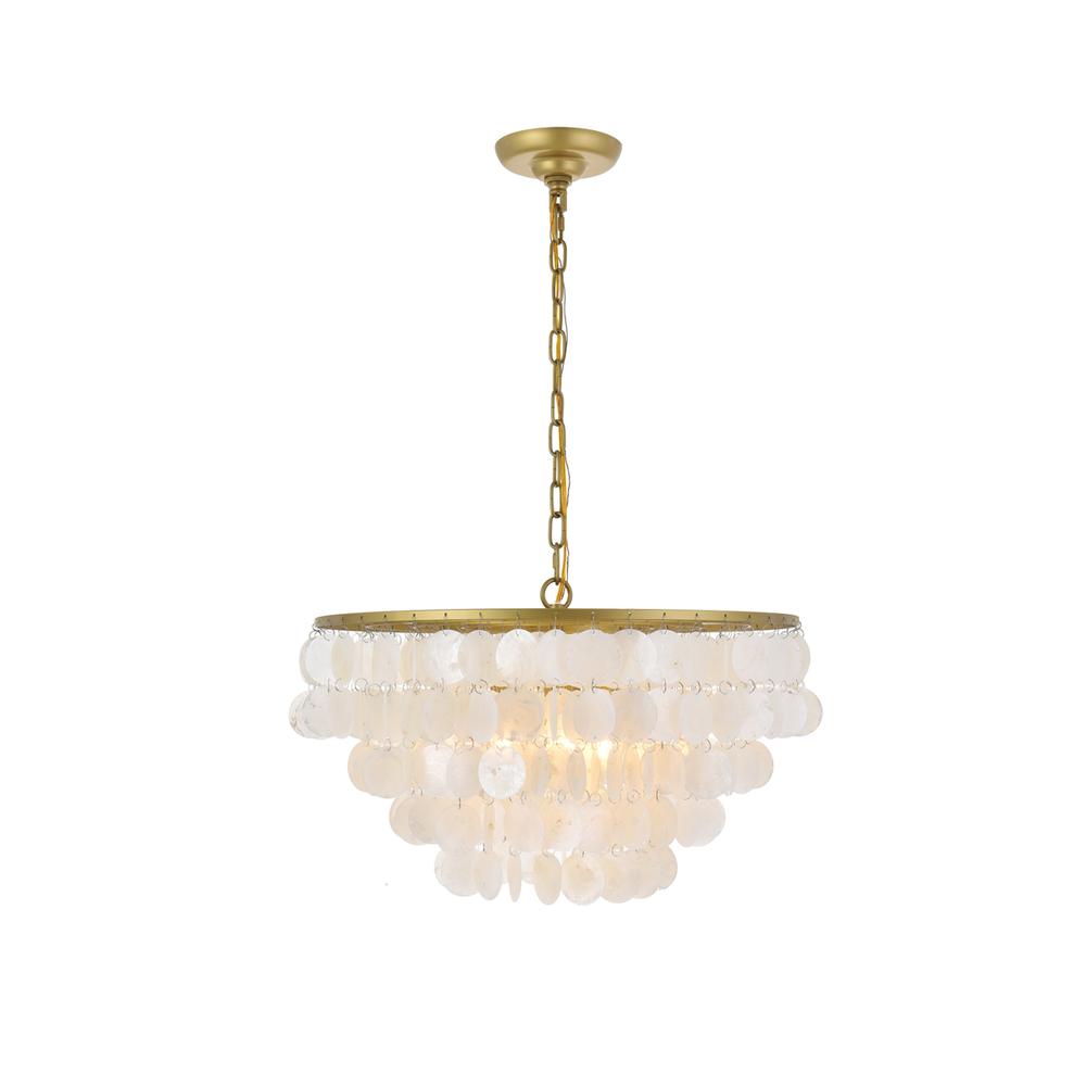 Selene 4 light Brass Pendant. Picture 6