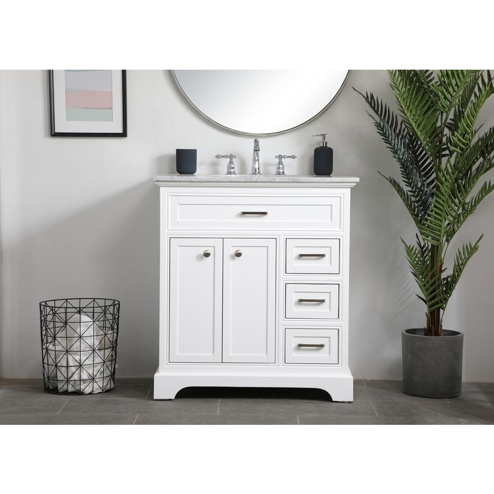 32 inch Single bathroom vanity in white. Picture 14